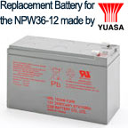 Replacement Battery for Yuasa NPW36-12 This OEM Replacement Battery for the Yuasa NPW36-12 meets the exact standards set by the original manufacturer.